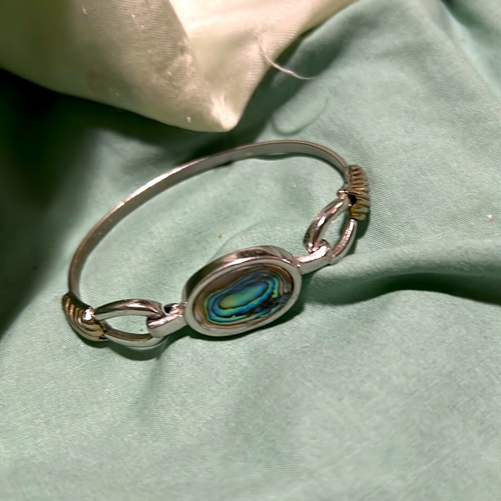 Avon Abalone Shell Bracelet, Ring & Pierced Earri… - image 3